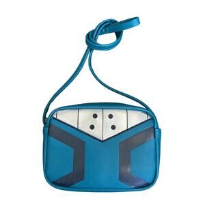 My Hero Academia Crossbody Purse Small Teal Silver Graphic Izuku Midoriya Zipper